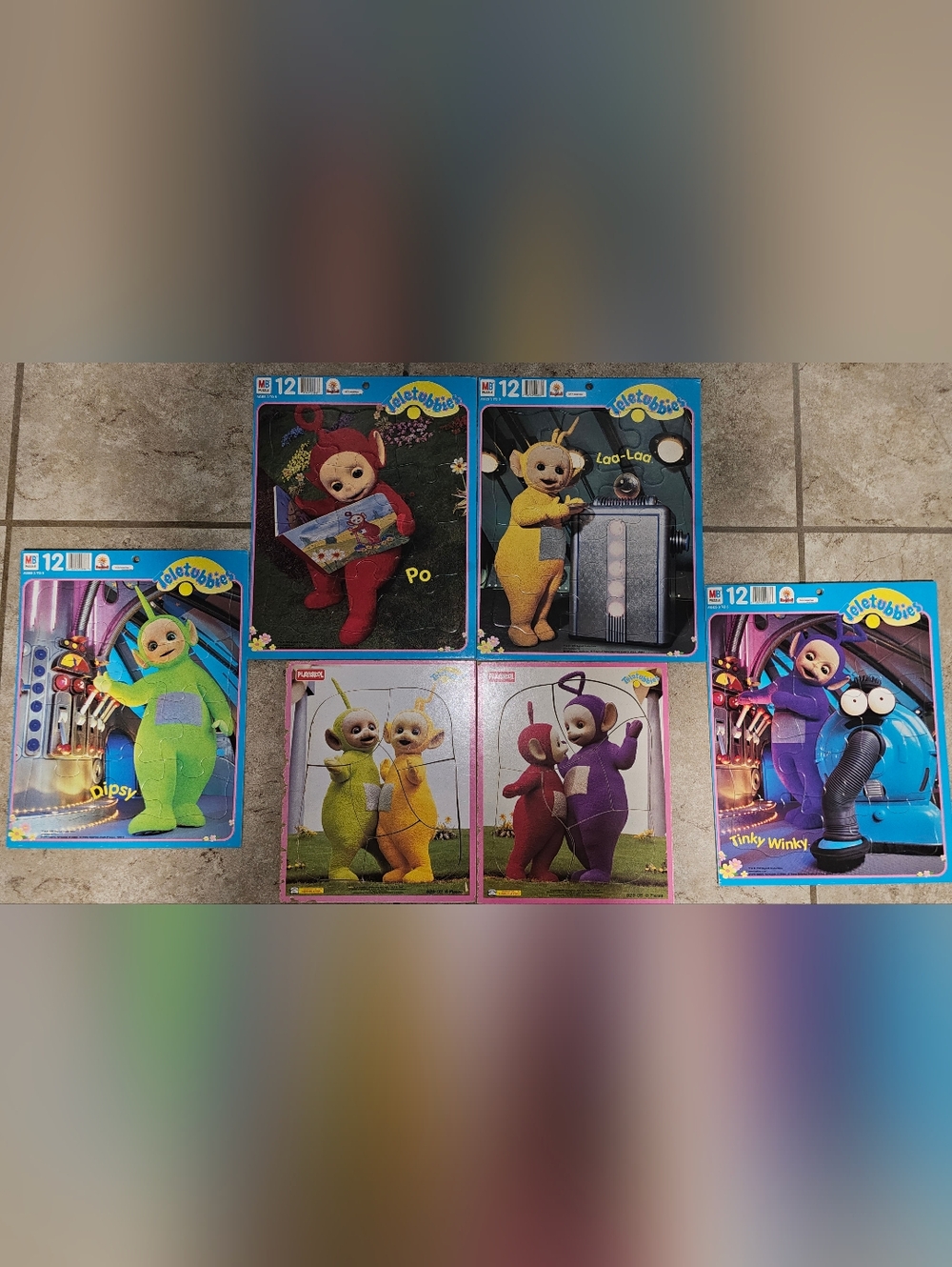 Teletubbies Vintage Puzzle Lot Of 6 Wooden Cardboard